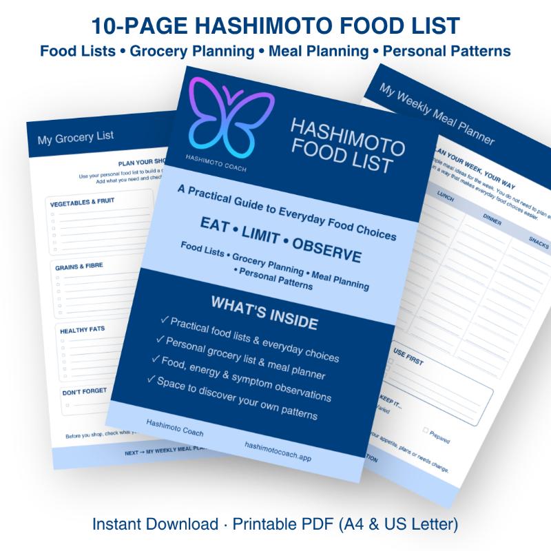 Hashimoto Food List | 10-Page Meal Planner & Grocery List
